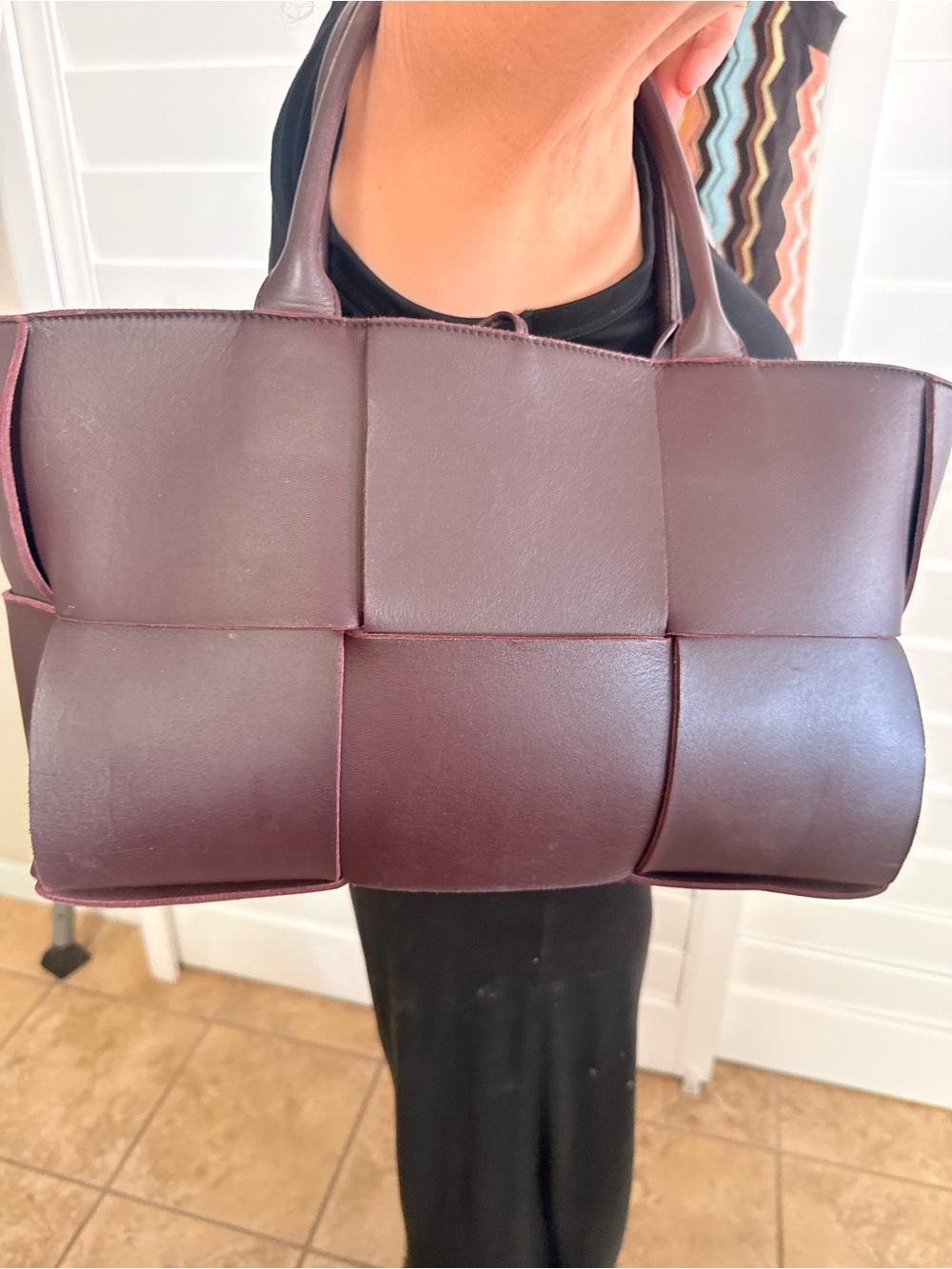Bottega Veneta Woven Leather Tote in brown